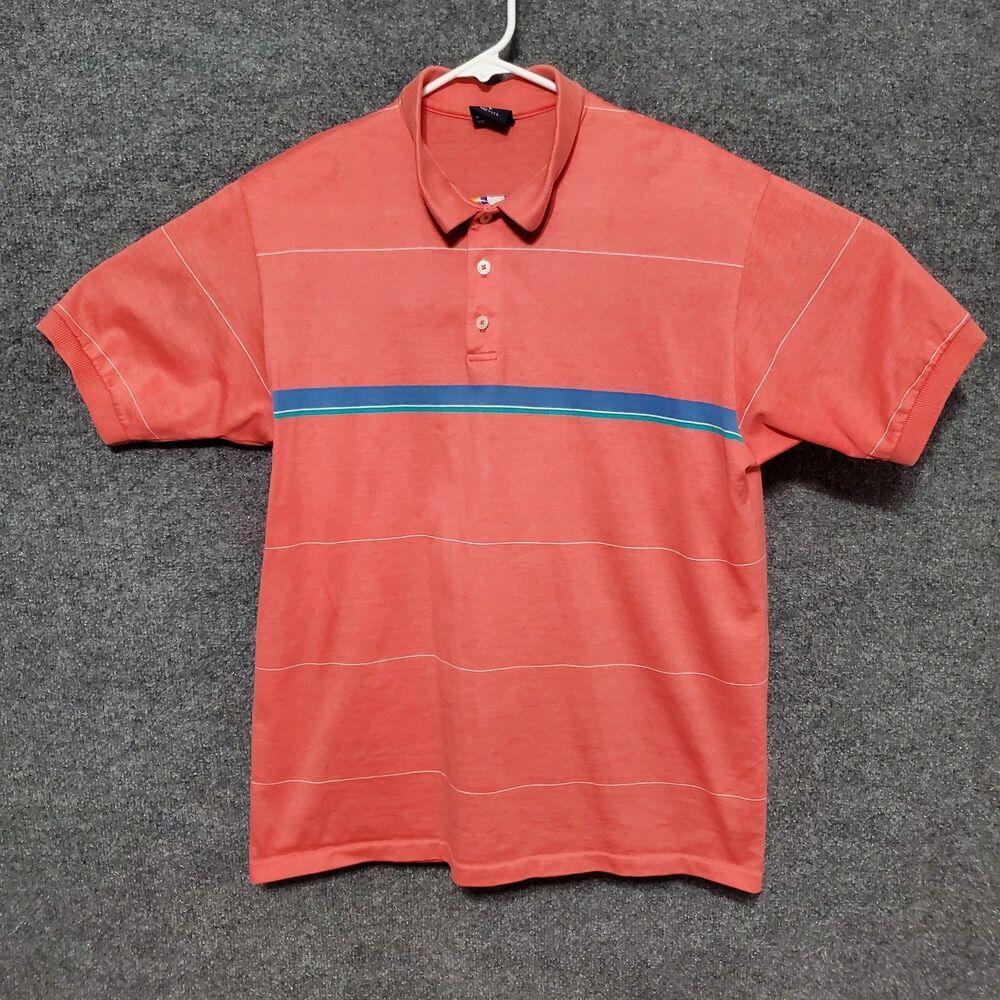 Vintage GANT Rugger Rugby Shirt Mens Large Striped Polo 90s USA Cotton Preppy
